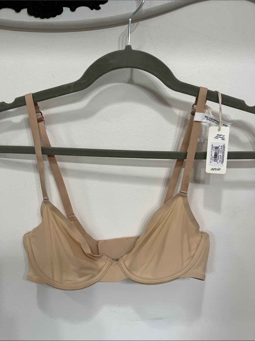 aerie Real Free Beige Bra size 32B Full coverage NWT